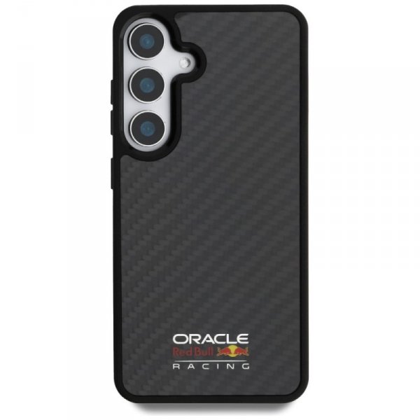 Etui Red Bull Real Carbon Fiber Shiny    Logo MagSafe do Samsung Galaxy S25 czarny