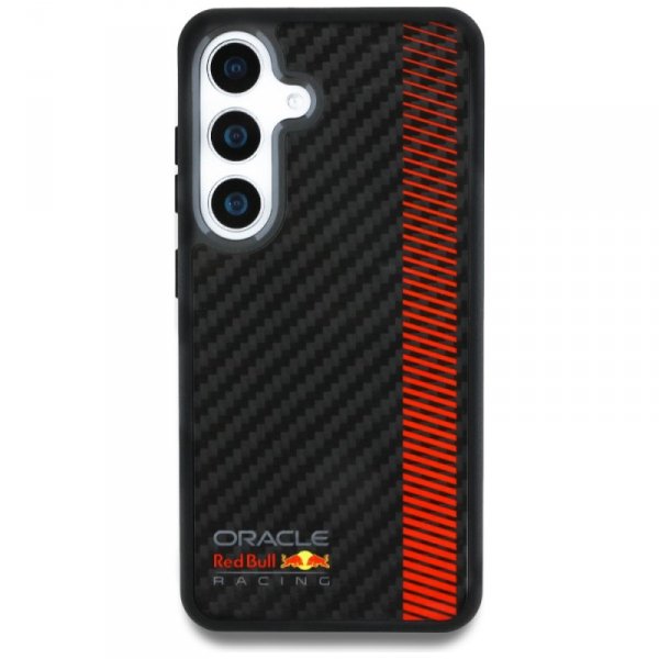 Etui Red Bull Real Carbon Fiber Powerbar MagSafe do Samsung Galaxy S25+ czarny