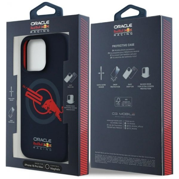 Etui Red Bull HC Silicone ORBR20 Logo    Red Lining do iPhone 16 Pro Max MagSafe granatowy
