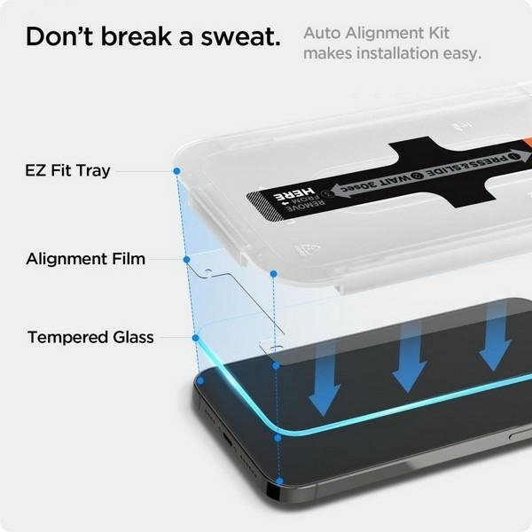 Szkło hartowane Spigen Glas.TR &quot;EZ FIT&quot;  do iPhone 16e/14/13/13 Pro 2szt