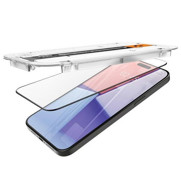 Spigen Glas.TR FC iPhone 15 Pro Max 6.7&quot;&quot;EZ FIT&quot; 2 szt. szkło hartowane czarna ramka AGL06873