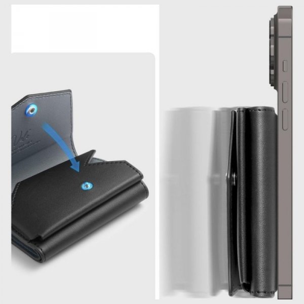 Magnetyczny portfel Spigen Valentinus    Pro MagSafe czarny