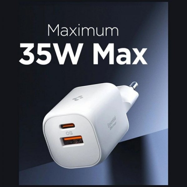 Ładowarka sieciowa Spigen Essential      EE352EU 35W USB-C/USB-A biały