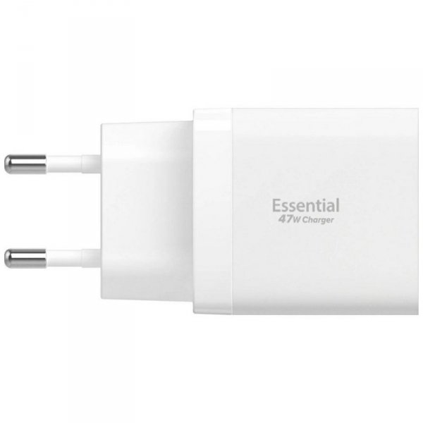 Ładowarka sieciowa Spigen Essential      EE472EU 47W 2xUSB-C biały