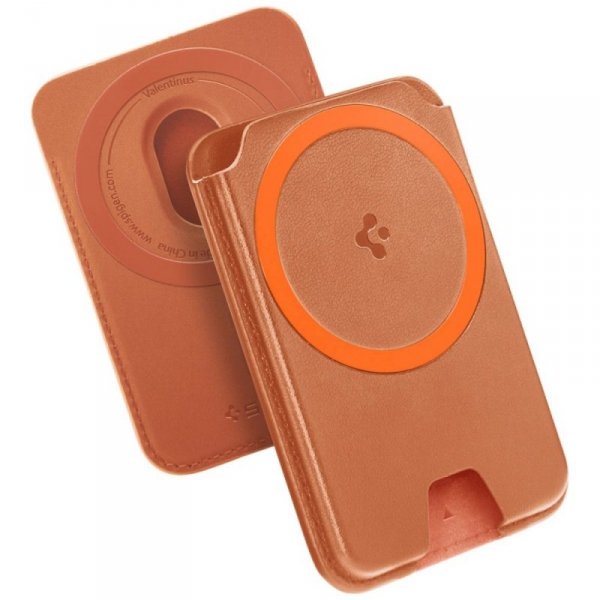 Magnetyczny portfel Spigen Valentinus    MagFit+ MagSafe pomarańczowy