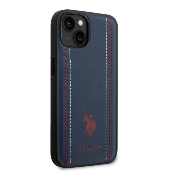 US Polo USHCP14MPFAV iPhone 14 Plus / 15 Plus 6.7&quot; granatowy/navy blue Leather Stitch