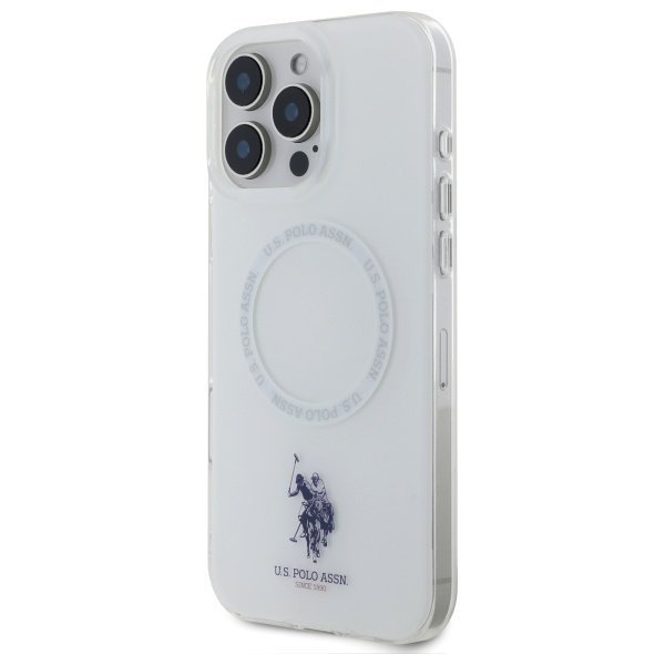 US Polo USHMP16LHOCLDPW iPhone 16Pro 6.3&quot; biały/white IML Ring MagSafe