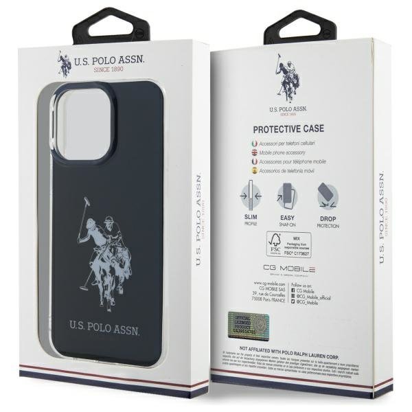 US Polo USHCP15XTPUHRBK iPhone 15 Pro    Max 6,7&quot; czarny/black Shiny Big Logo