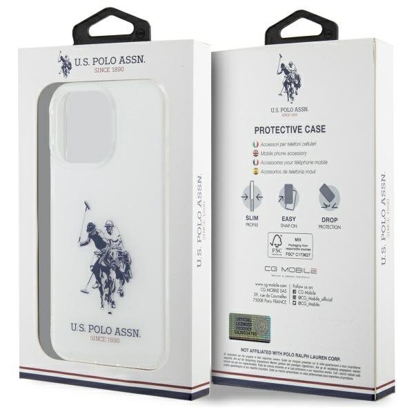 US Polo USHCP15XTPUHRBH iPhone 15 Pro    Max 6,7&quot; biały/white Shiny Big Logo
