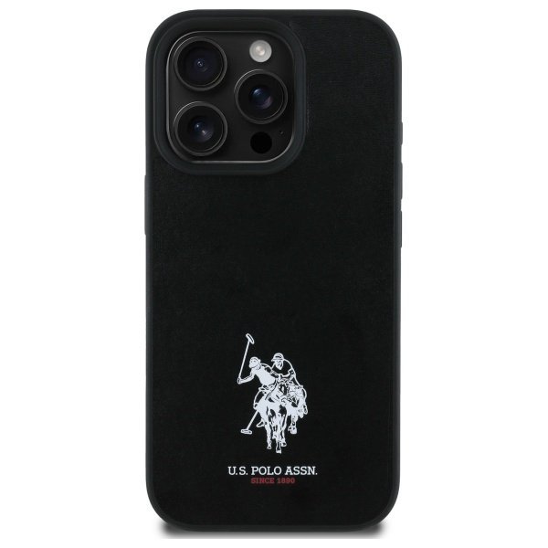US Polo USHCP15XPGEK iPhone 15 Pro Max   6,7&quot; czarny/black Leather Embroidered DH Color