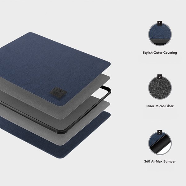 UNIQ etui Dfender laptop Sleeve 16&quot;szary/marl grey