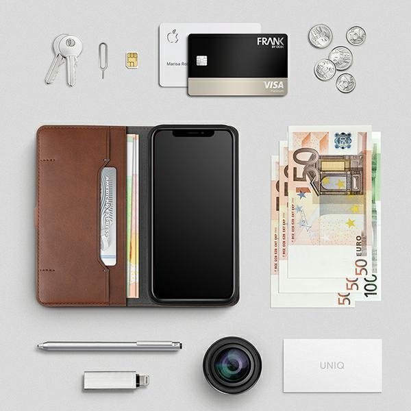 UNIQ etui book Journa iPhone 12/12 Pro6,1&quot; szary/dark grey