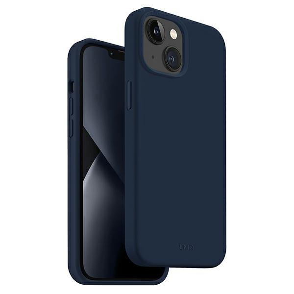 UNIQ etui Lino iPhone 14 / 15 / 13 6,1&quot;niebieski/marine blue