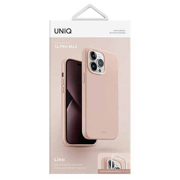 UNIQ etui Lino iPhone 14 Pro Max 6,7&quot;różowy/pink blush