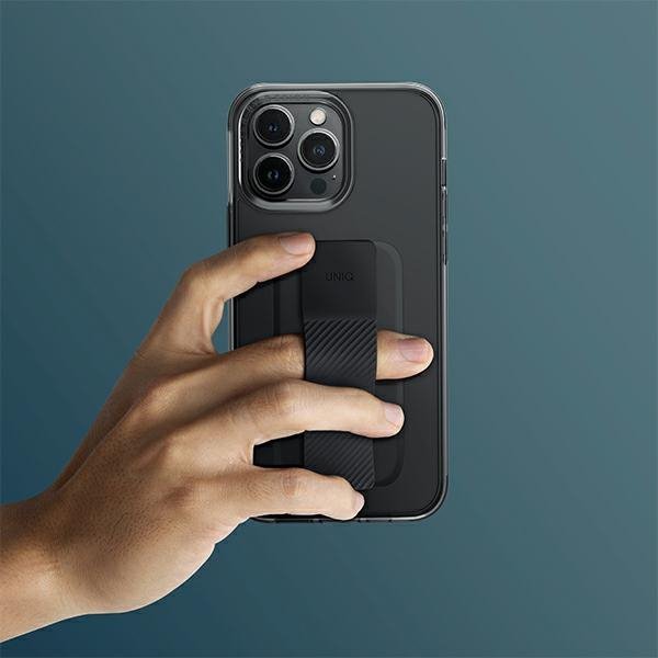 UNIQ etui Heldro Mount iPhone 14 Plus/ 15 Plus 6.7&quot; czarny/vapour smoke