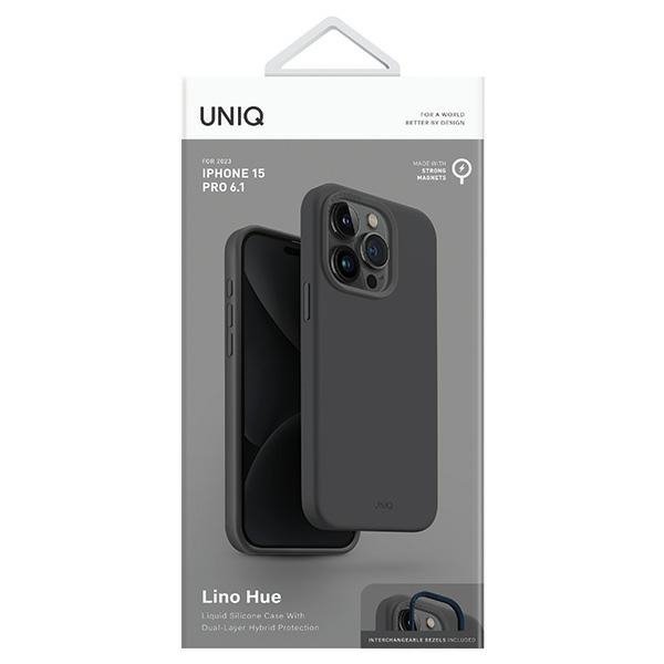 UNIQ etui Lino Hue iPhone 15 Pro 6.1&quot;Magclick Charging szary/charcoal grey