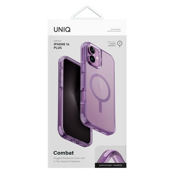UNIQ etui Combat iPhone 16 Plus 6.7&quot; Magclick Charging różowy/grape pink