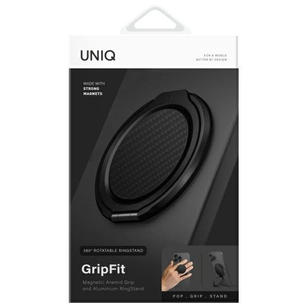 UNIQ Gripfit Premium 360 Magnetic        Mount&Kickstand Uchwyt Magnetyczny czarny/carbon black