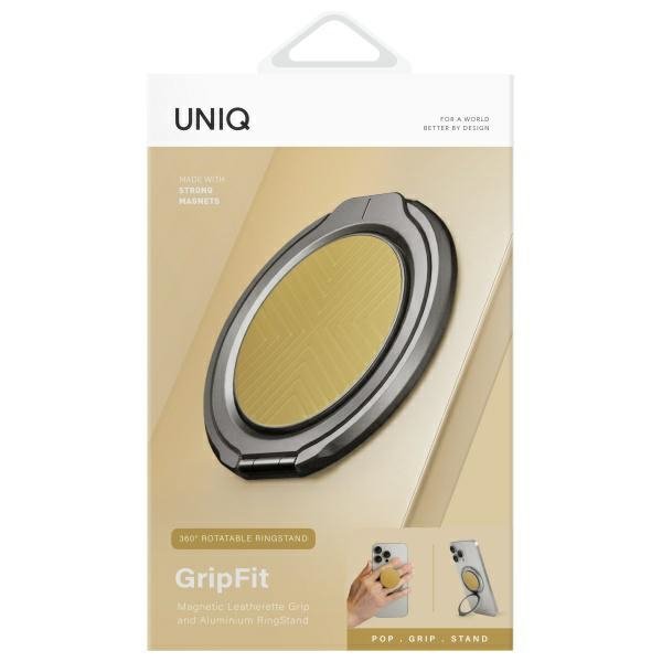 UNIQ Gripfit 360 Magnetic                Mount&Kickstand Uchwyt Magnetyczny żółty/canary yellow