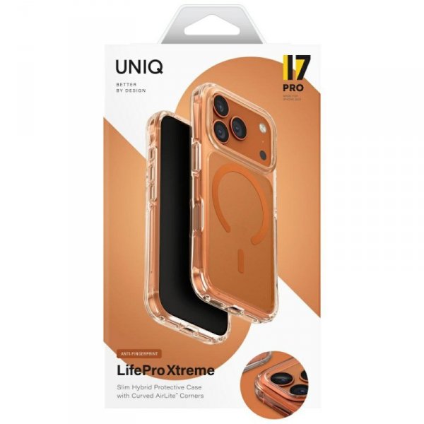 Etui UNIQ LifePro Xtreme do iPhone 17    Pro Magclick Charging pomarańczowy