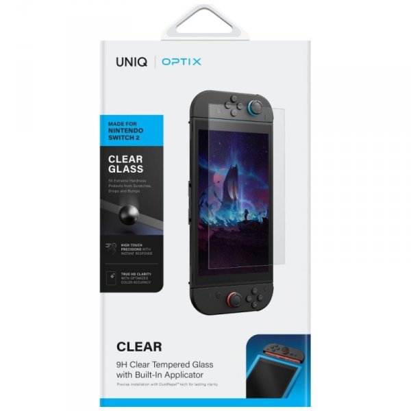 Szkło hartowane UNIQ Optix Clear do      Nintendo Switch 2