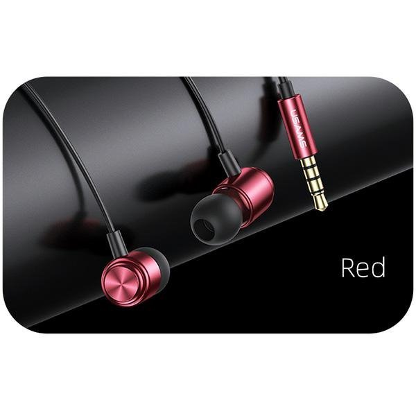 USAMS Słuchawki stereo EP-44 jack 3.5mm czerwony/red HSEP4402 (US-SJ548)