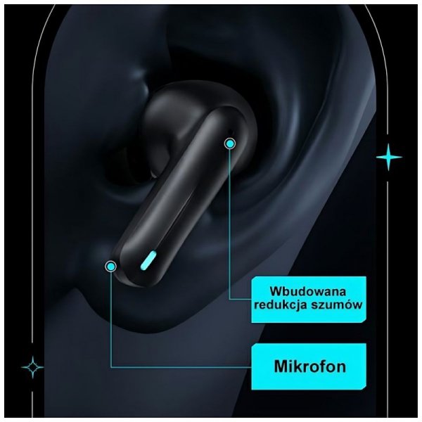 USAMS Słuchawki Bluetooth 5.3 TWS ENC XJ13 series Gaming Earbuds bezprzewodowe czarny/black BHUXJ01 (US-XJ13)