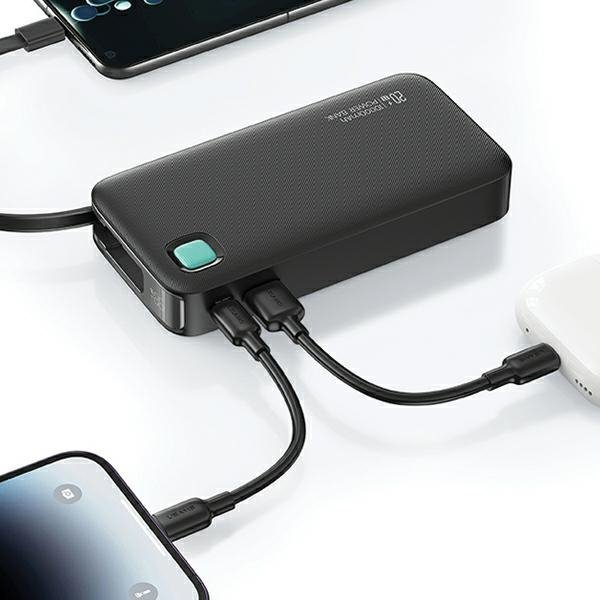 USAMS Powerbank ze zwijanym kablem USB-CRetractable 10000 mAh PD 20W Fast Charge XY Series fioletowy/purple 10KCD22403 (US-CD224