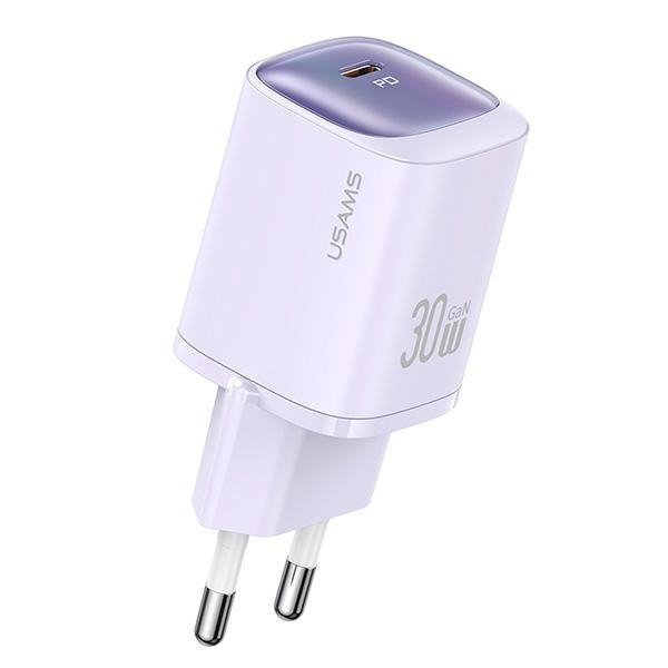 USAMS Ład. siec. CC251 30W GaN USB-CFast Charging HC Series fioletowy/purple CC251TC03