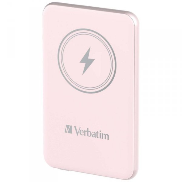 Verbatim Powerbank indukcyjny `n` Go 15W5000mAh Wireless Magnetic różowy/pink 32243