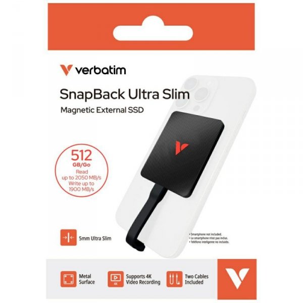 Dysk zewnętrzny Verbatim SnapBack Ultra  Slim SSD 512GB czarny 32335