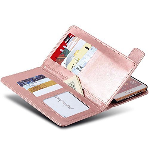 FYY Samsung Galaxy NOTE 3 - Etui book case ze smyczką i miejscem na 9 kart (pink)