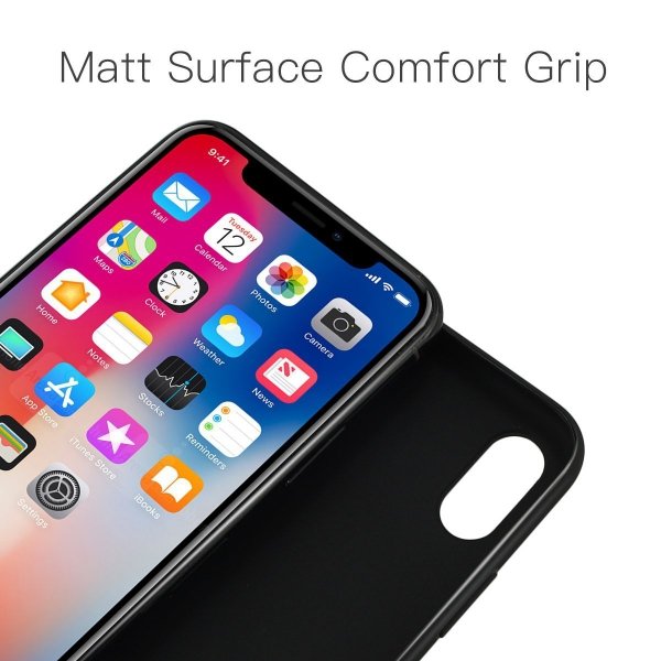 ONTSEEV Matt Black Ultra Thin Soft Silicone Case Etui Silikonowe - iPhone X/XS