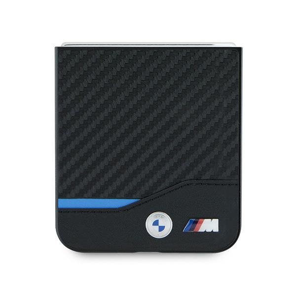Etui BMW do Samsung Galaxy Z Flip6 – Hardcase Carbon Blue Line, Czarne