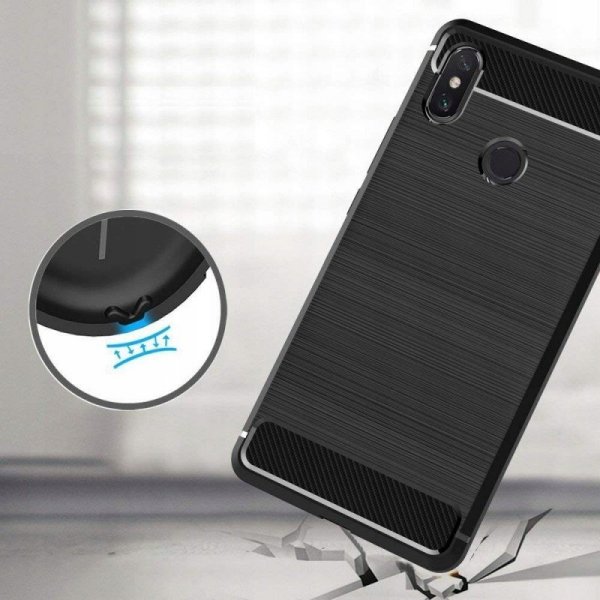 Carbon Case elastyczne etui pokrowiec Xiaomi Redmi S2 czarny