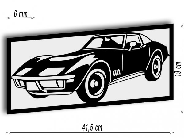 Dekoracja ścienna stylizowana kultowym modelem Corvette