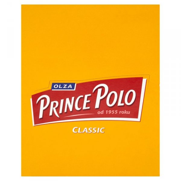 Olza Prince Polo Classic Kruchy wafelek z kremem kakaowym oblany czekoladą 490 g (28 sztuk)