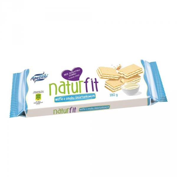 Naturfit wafle o smaku śmietankowym bez cukru 180g