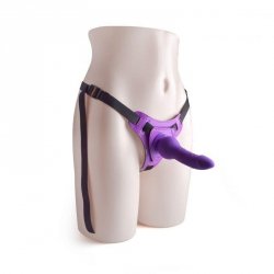 Cintura regolabile strap-on Purple con fallo realistico