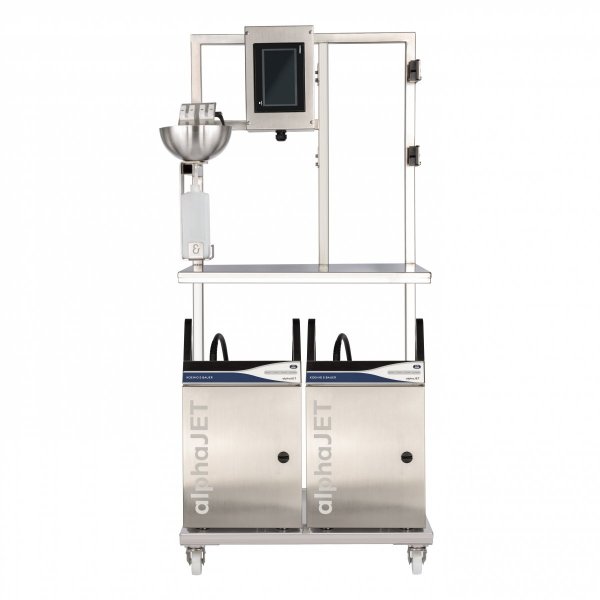 Extended printer stand with dual cleaning unit and programmable touch screen