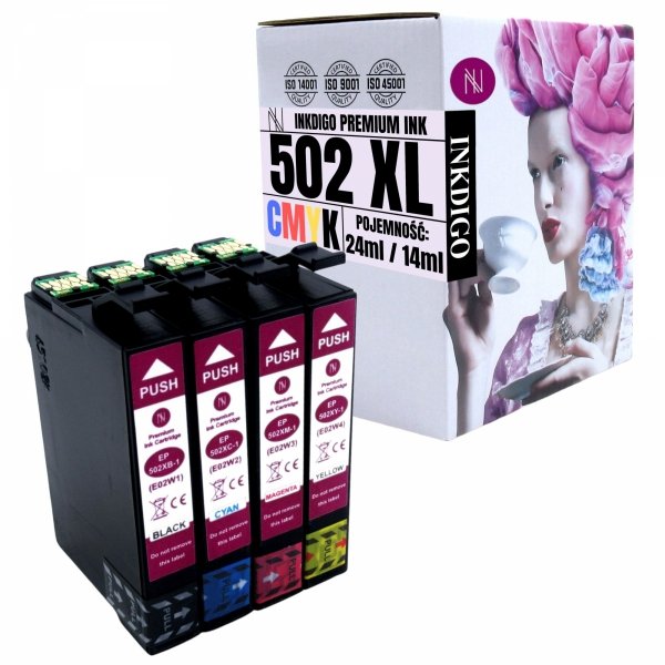 4x TUSZE Inkdigo DO EPSON EXPRESSION HOME XP-5150 XP5100 5105 EPSON 502 XL
