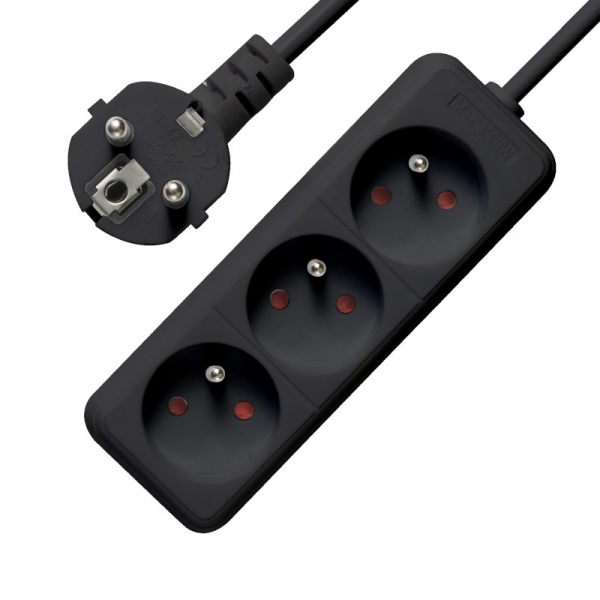 BOUNN listwa zasilająca 3 gniazda 3 m czarna 16A