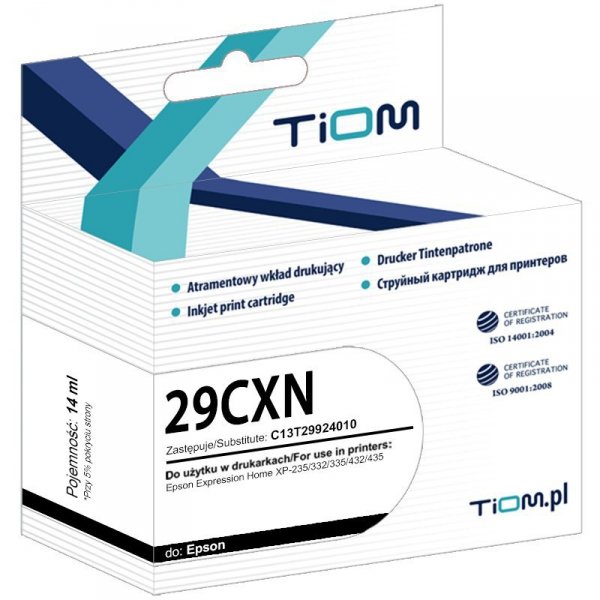 Tusz Tiom do Epson 29CXN | C13T29924012 | 450 str. | cyan