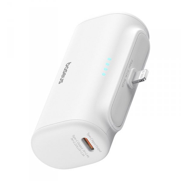 Powerbank Baseus Compact IP 5000mAh 20W USB-C/Lightning (biały)