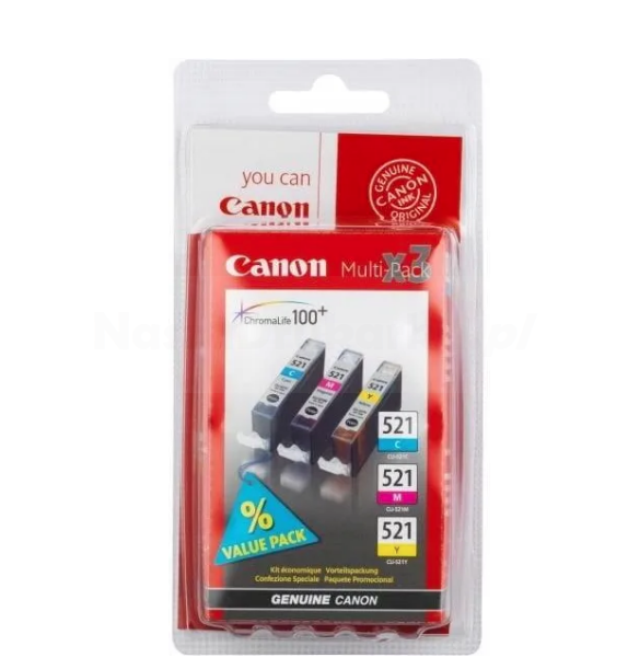 Zestaw tuszy Canon CLI-521CMY 3 kolory oryginalny