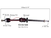 PÓŁOŚ NAPĘDOWA FD10573ER - PRZEDNIA, PRAWA   