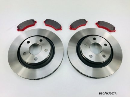 2x Front Brake Discs 332mm & Ceramic Pads for Jeep Wrangler 2007-2018 BBD/JK/007