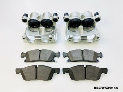 2x Front Brake Caliper & Pads for Jeep Grand Cherokee WK 2011-2021 BBC/WK2/014A