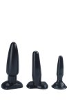Plug-Liquorice Dip Butt Plug Set 3 Sizes (4  5&quo