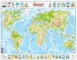 Układanka Mapa topograficzna świata 80 elementów